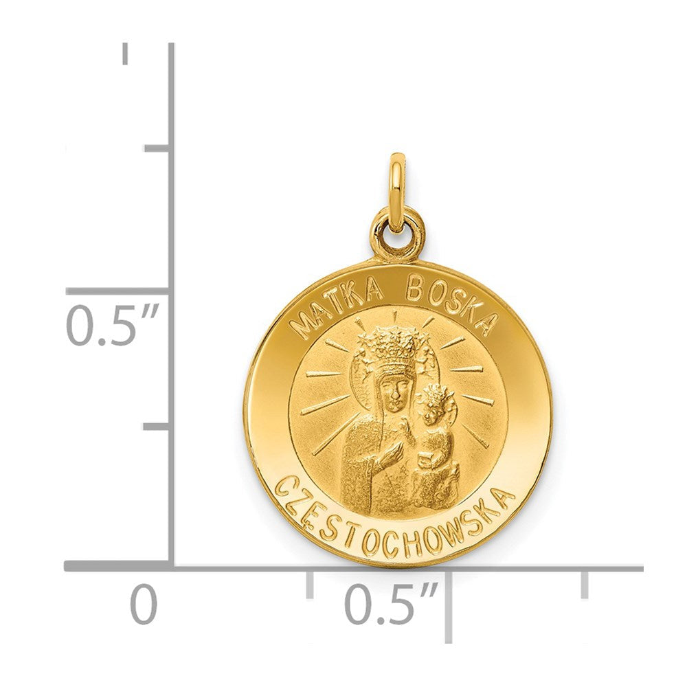 14K Gelbgold Matka Boska Medaille Charm