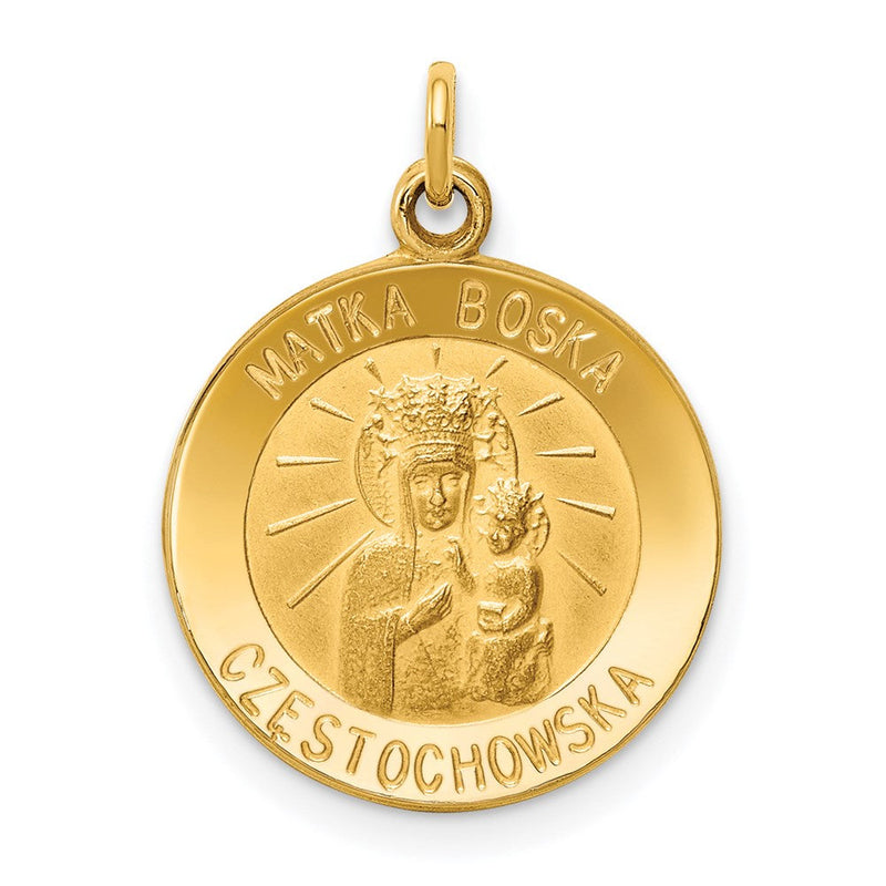 14K Gelbgold Matka Boska Medaille Charm