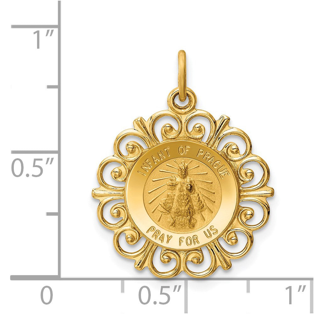 14K Gelbgold Prager Jesulein Medaillen-Charm