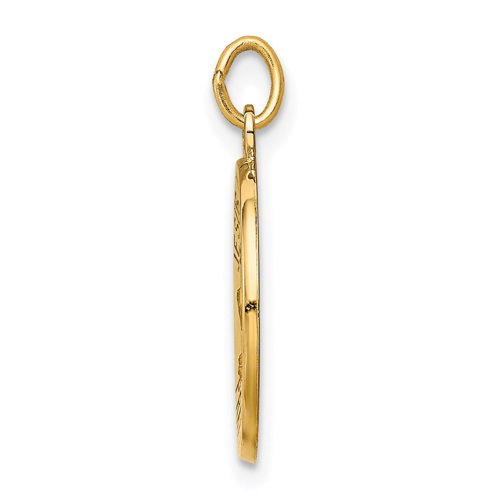 14 Karat Gelbgold Jesus-Maria-Josef-Medaillen-Charm
