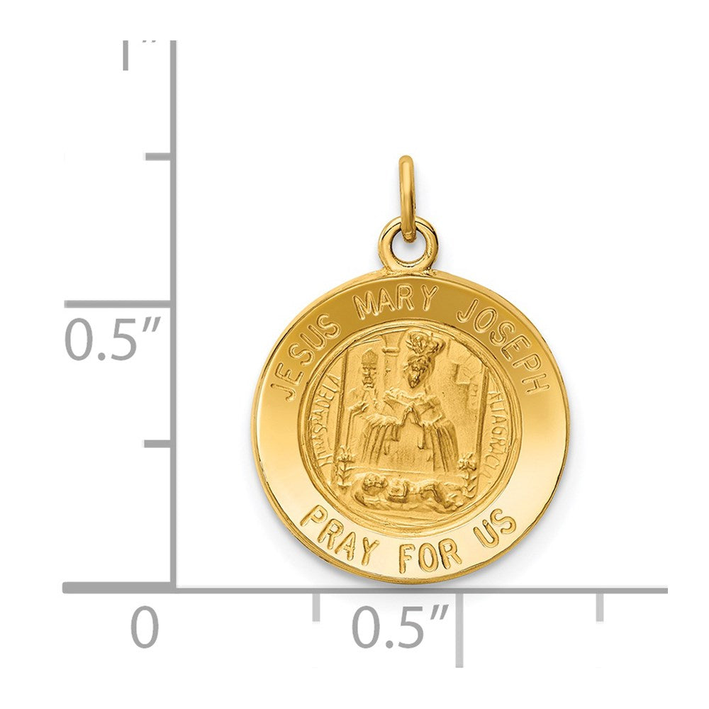 14 Karat Gelbgold Jesus-Maria-Josef-Medaillen-Charm