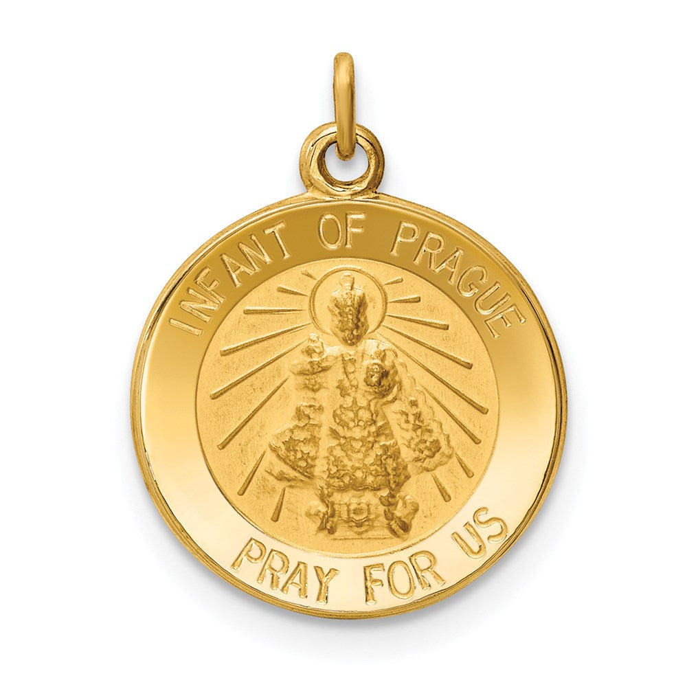 14K Gelbgold Prager Jesuskind Medaille Charm
