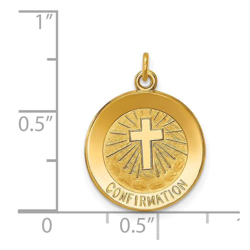 14 Karat Gelbgold Konfirmationsmedaille-Charm