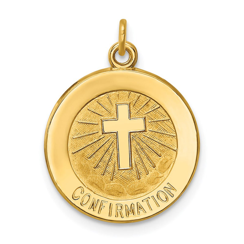 14 Karat Gelbgold Konfirmationsmedaille-Charm