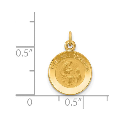 14K Gelbgold Erstkommunion-Medaille Charm
