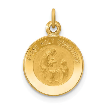 14K Gelbgold Erstkommunion-Medaille Charm