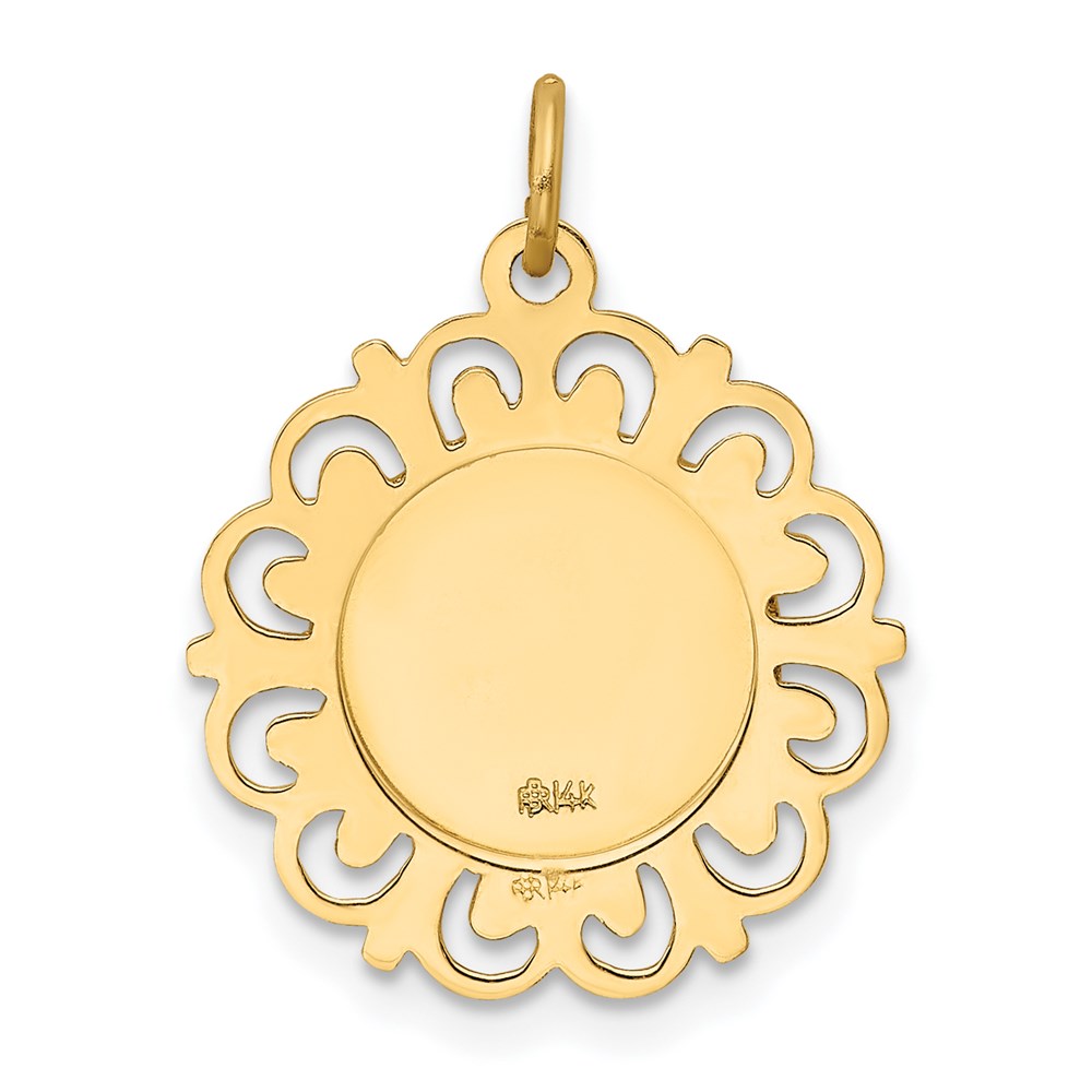 14K Gelbgold Konfirmationsmedaille-Charm