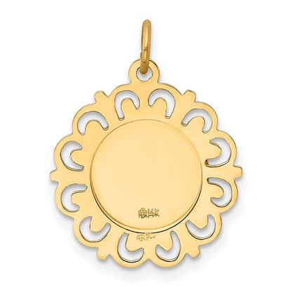 14K Gelbgold Konfirmationsmedaille-Charm