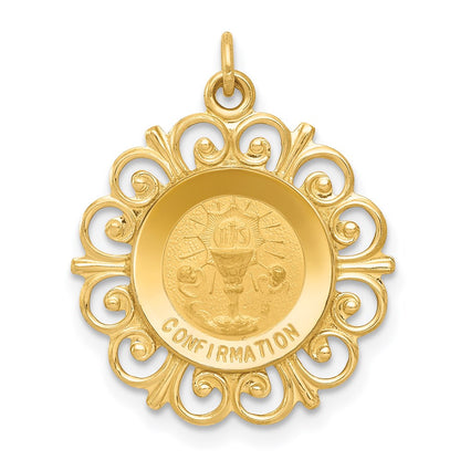 14K Gelbgold Konfirmationsmedaille-Charm
