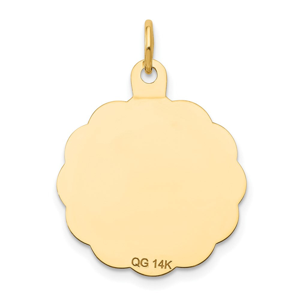 14K Gelbgold Erstkommunion-Scheiben-Charm