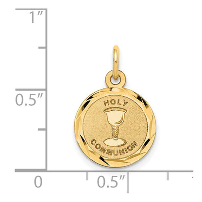 14K Gelbgold 14K Heilig Kommunion Plättchen Charm