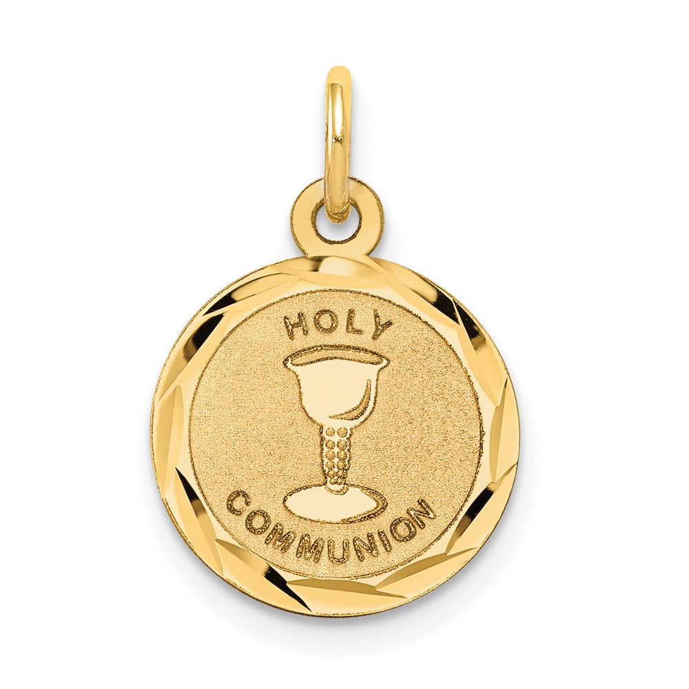 14K Gelbgold 14K Heilig Kommunion Plättchen Charm