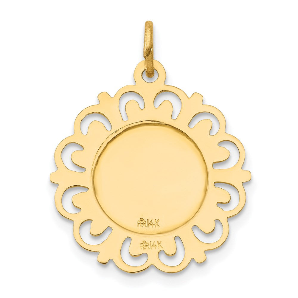 14K Gelbgold Herz-Jesu-Medaille Charm