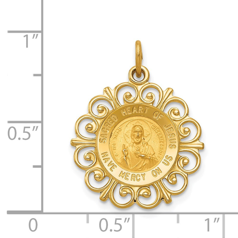 14K Gelbgold Herz-Jesu-Medaille Charm