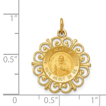 14K Gelbgold Herz-Jesu-Medaille Charm