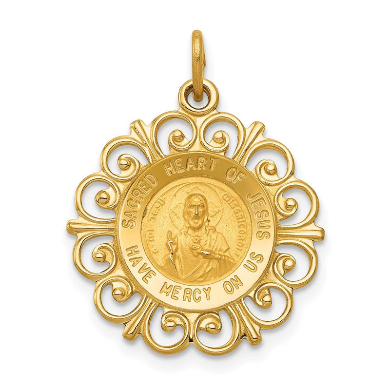 14K Gelbgold Herz-Jesu-Medaille Charm