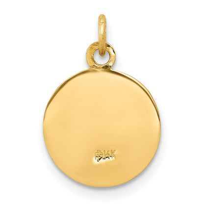 14K Gelbgold Heilige-Dreifaltigkeit-Medaille Charm