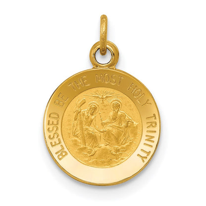 14K Gelbgold Heilige-Dreifaltigkeit-Medaille Charm