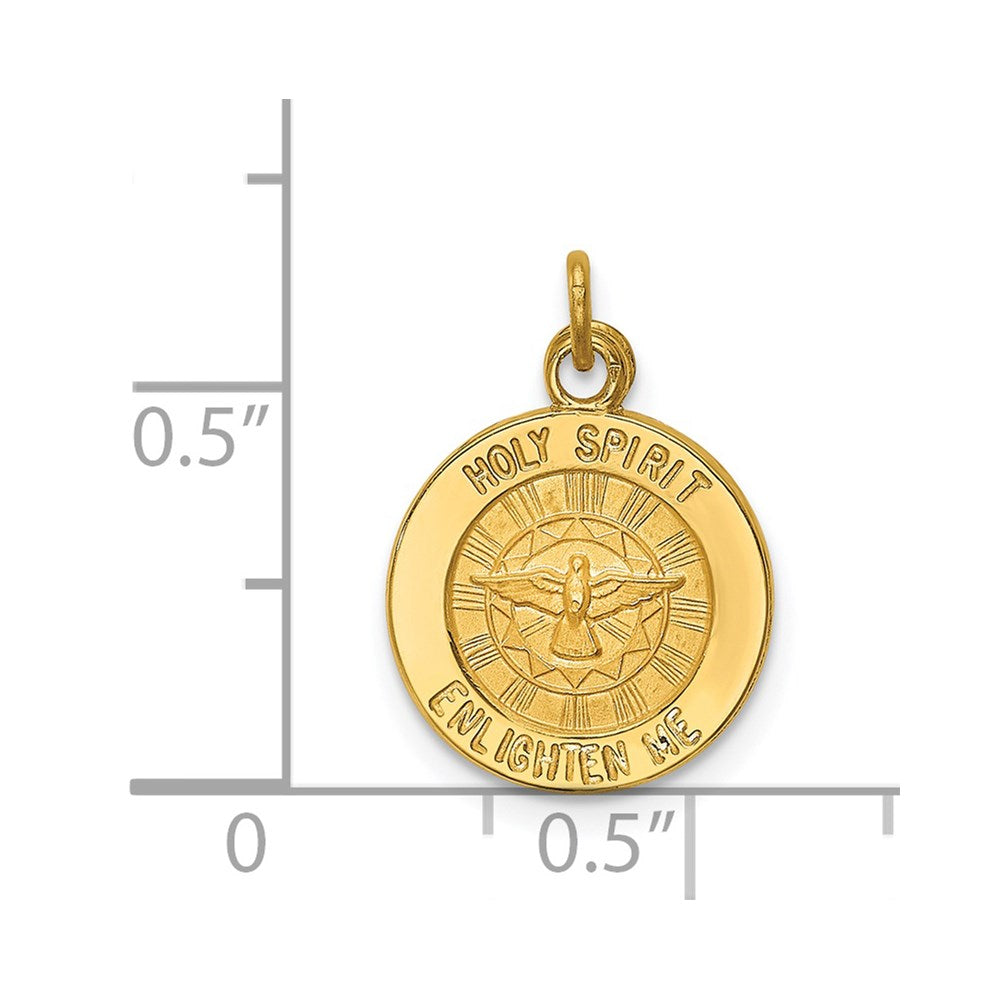 14K Gelbgold Heilig-Geist-Medaille-Charm