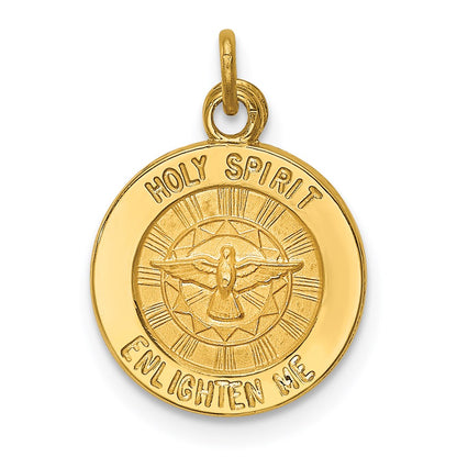 14K Gelbgold Heilig-Geist-Medaille-Charm