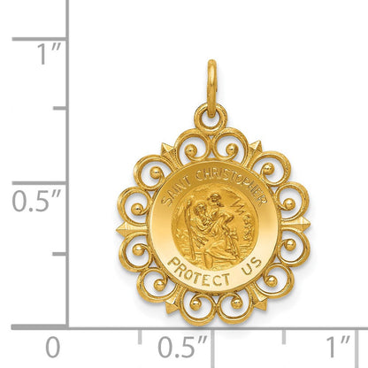 14K Gelbgold Sankt-Christopherus-Medaille-Charm