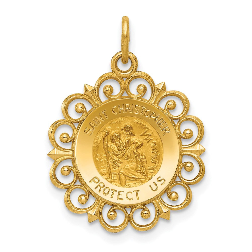 14K Gelbgold Sankt-Christopherus-Medaille-Charm