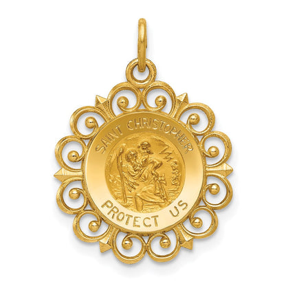 14K Gelbgold Sankt-Christopherus-Medaille-Charm
