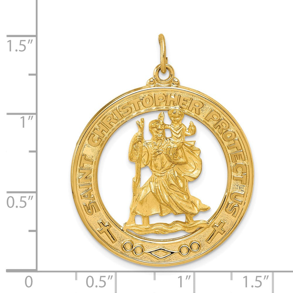 14K Gelbgold Sankt-Christophorus-Medaille-Anhänger
