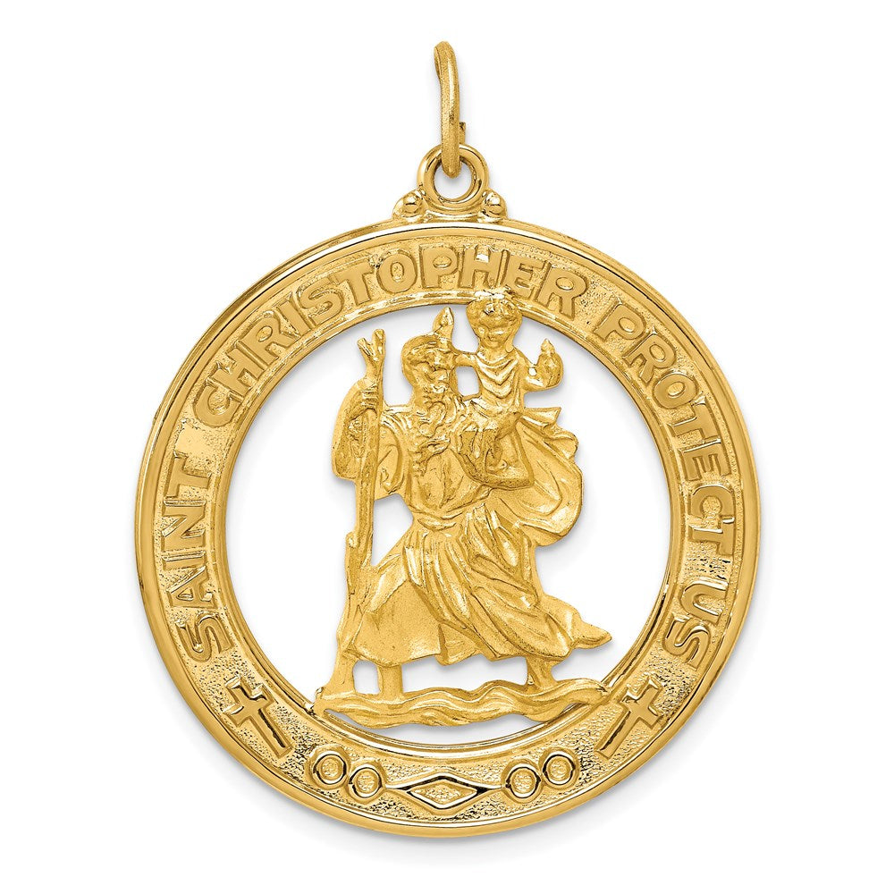 14K Gelbgold Sankt-Christophorus-Medaille-Anhänger