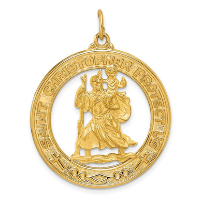 14K Gelbgold Sankt-Christophorus-Medaille-Anhänger