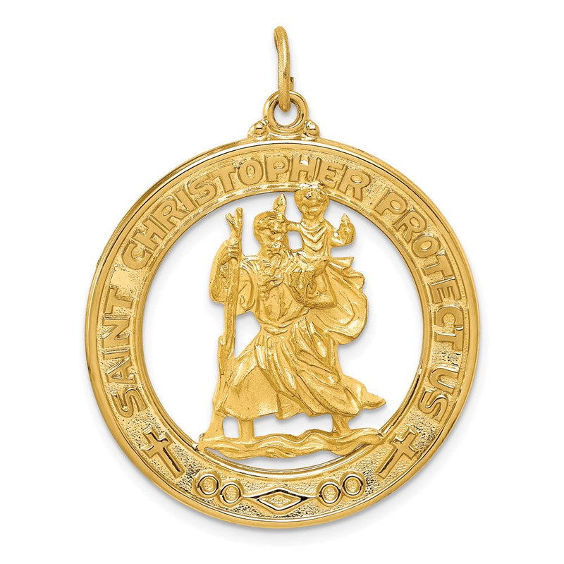 14K Gelbgold Sankt-Christophorus-Medaille-Anhänger