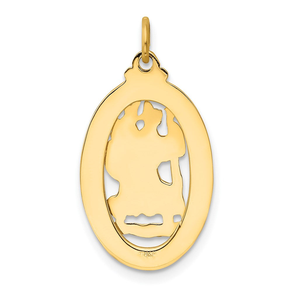 14K Gelbgold Sankt-Christopherus-Medaille-Anhänger