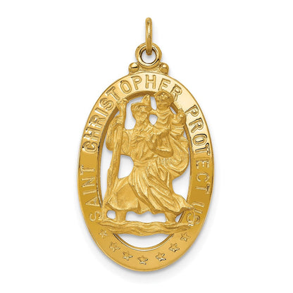 14K Gelbgold Sankt-Christopherus-Medaille-Anhänger