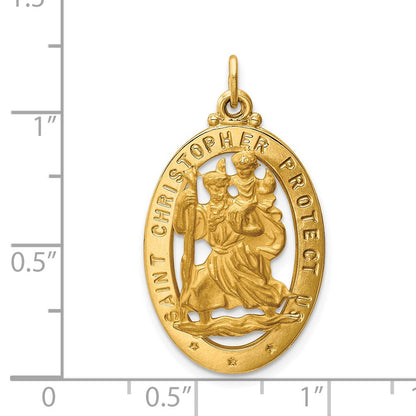 14K Gelbgold Sankt-Christopherus-Medaille-Anhänger
