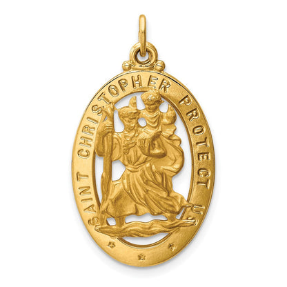 14K Gelbgold Sankt-Christopherus-Medaille-Anhänger