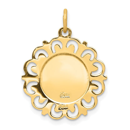 14K Gelbgold Sankt-Michael-Medaille-Charm