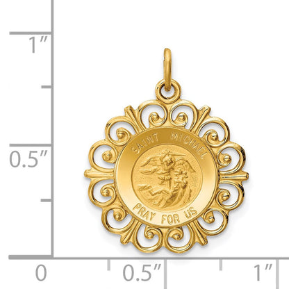 14K Gelbgold Sankt-Michael-Medaille-Charm