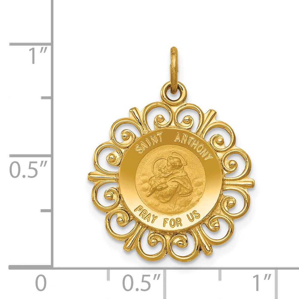 14K Gelbgold Heiliger Antonius Medaille Charm