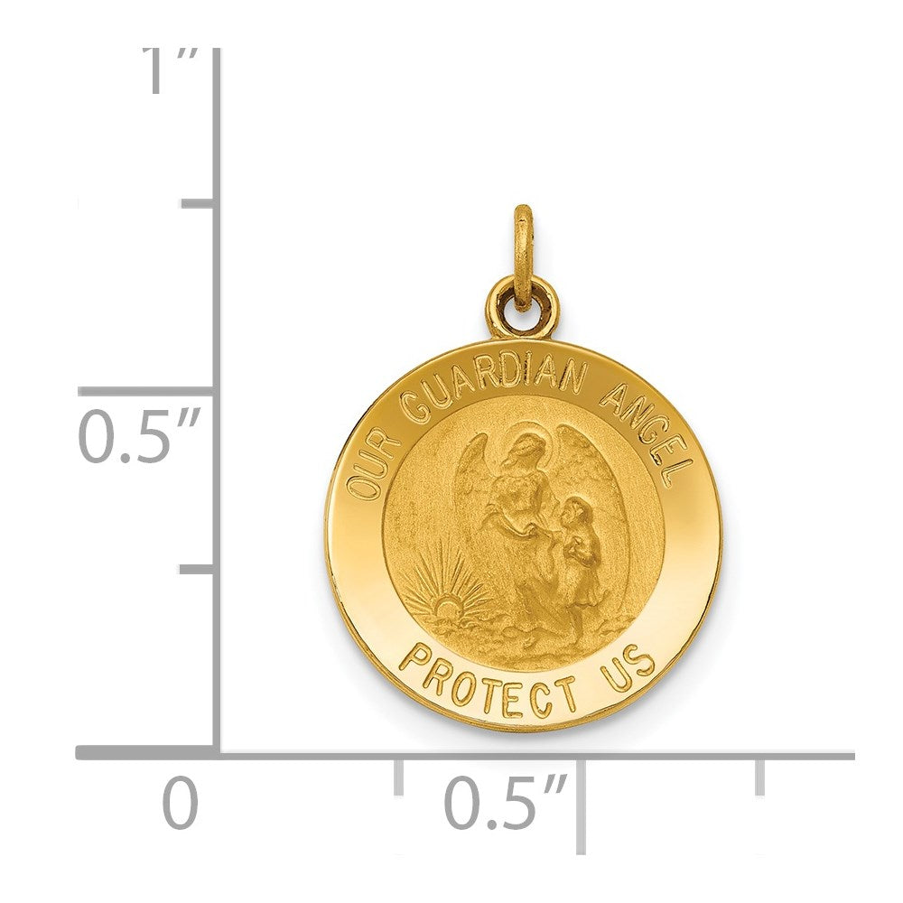 14K Gelbgold Schutzengel-Medaille-Charm