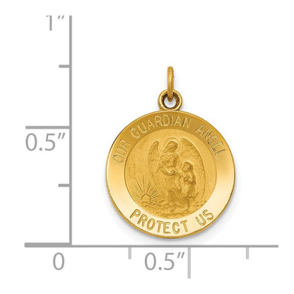 14K Gelbgold Schutzengel-Medaille-Charm