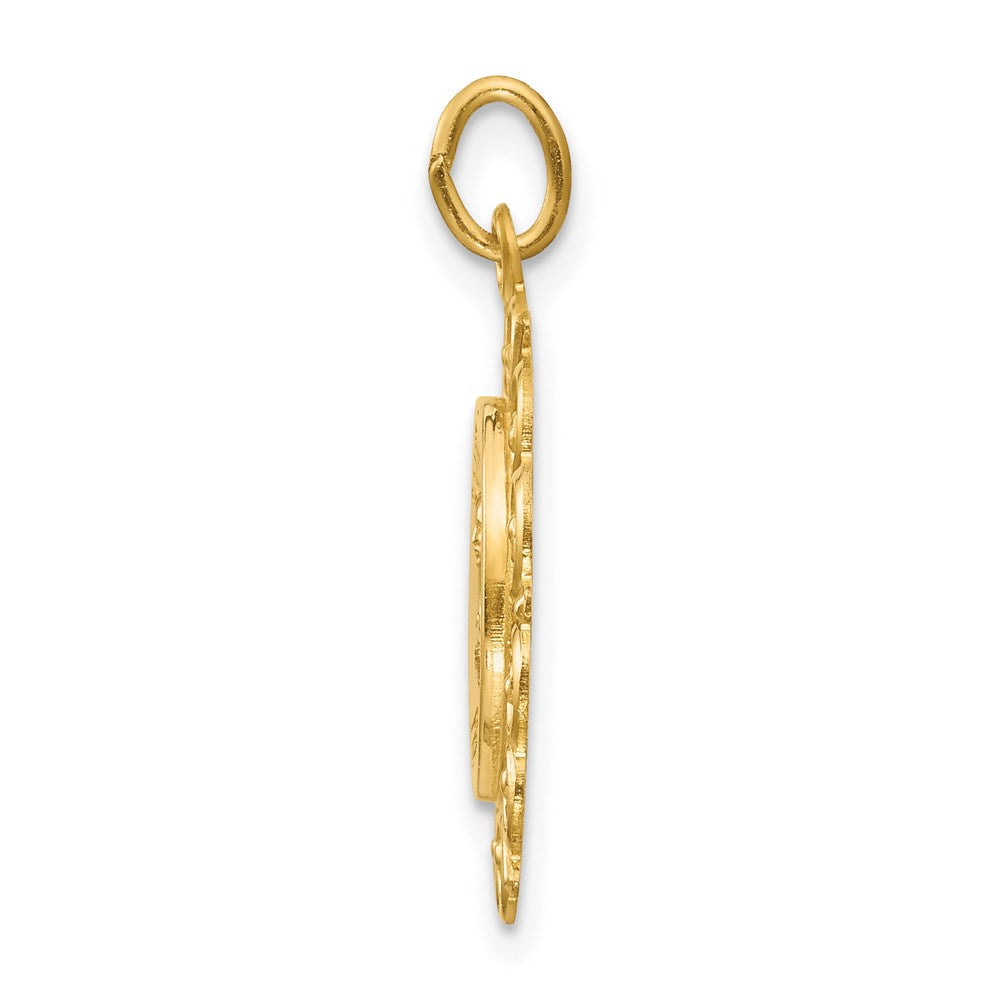 14K Gelbgold Heilige Theresa Medaille Charm