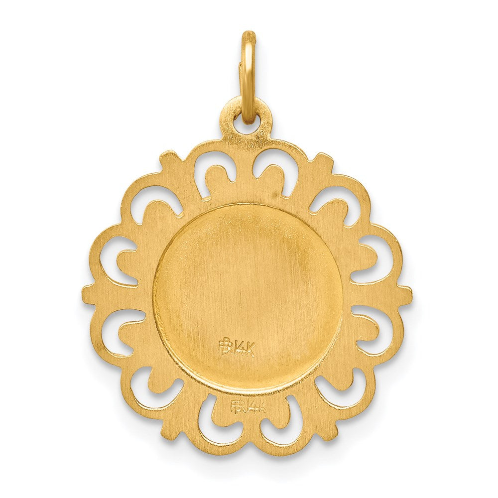 14K Gelbgold Heilige Theresa Medaille Charm