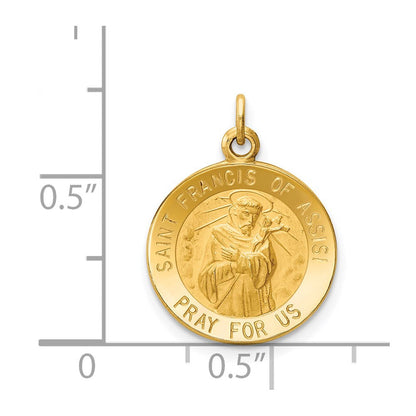 14K Gelbgold Heiliger-Franz-von-Assisi-Medaille-Charm