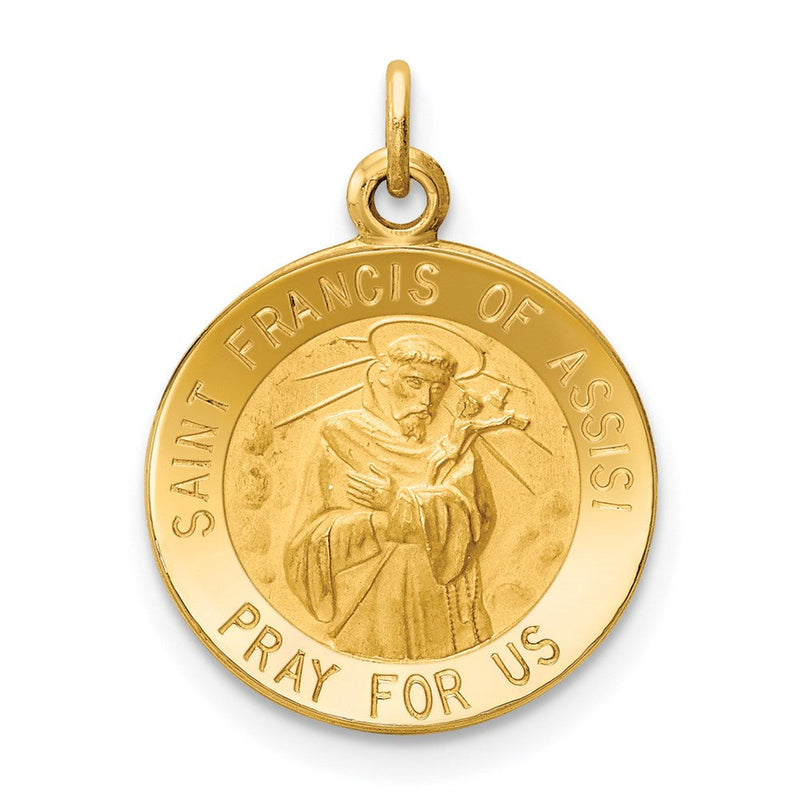 14K Gelbgold Heiliger-Franz-von-Assisi-Medaille-Charm