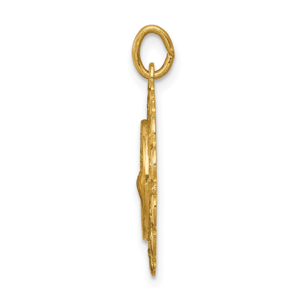 14K Gelbgold Heiliger Franz von Assisi Medaillenanhänger