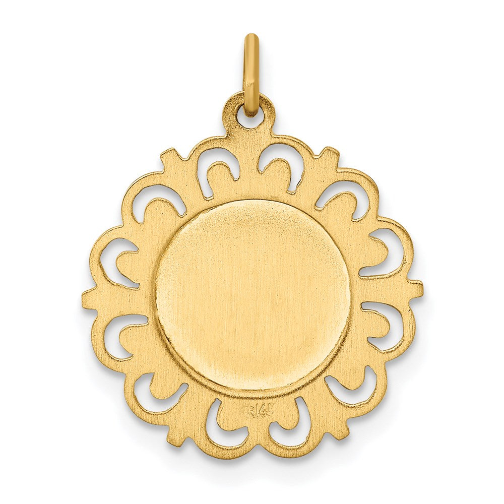14K Gelbgold Heiliger Franz von Assisi Medaillenanhänger