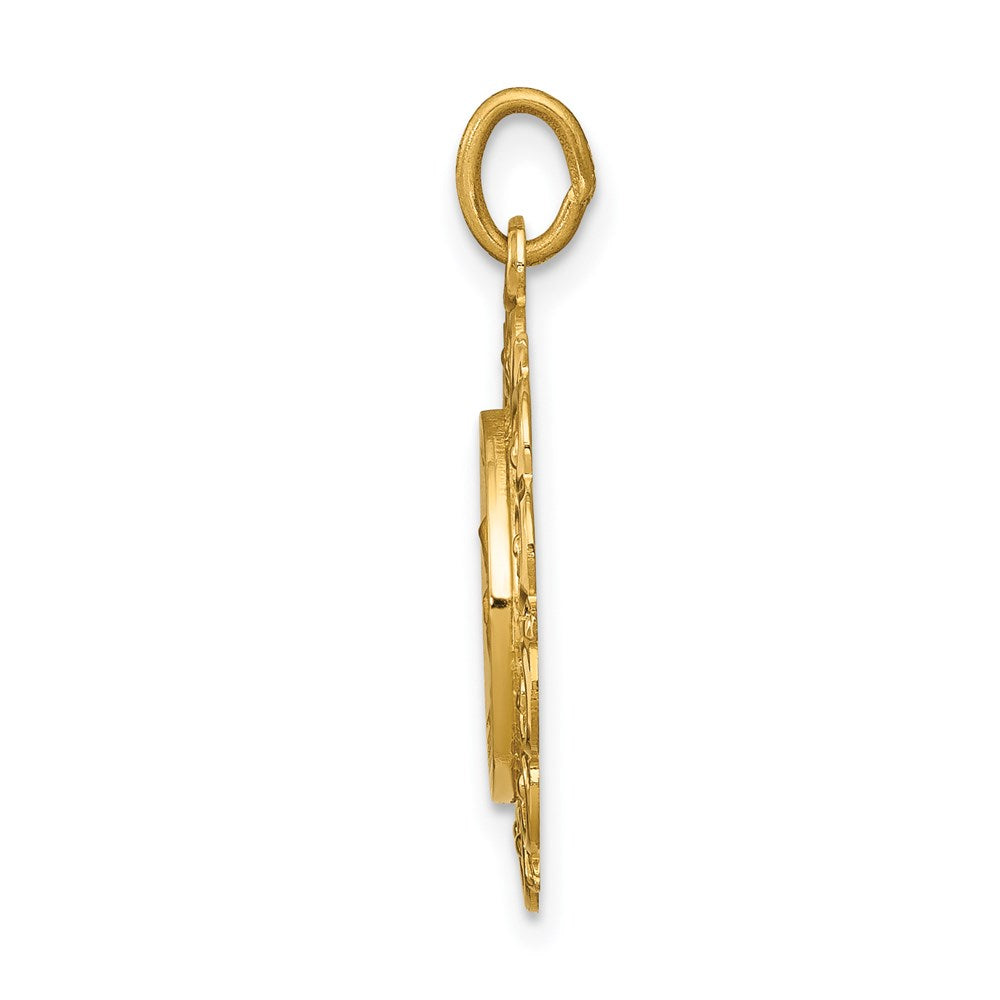 14K Gelbgold Heilige Anna Medaille Charm