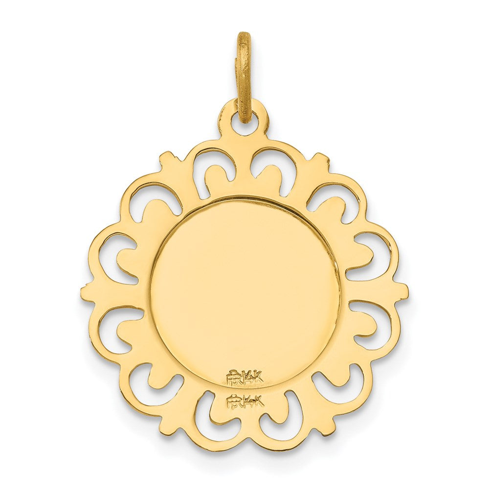 14K Gelbgold Heilige Anna Medaille Charm