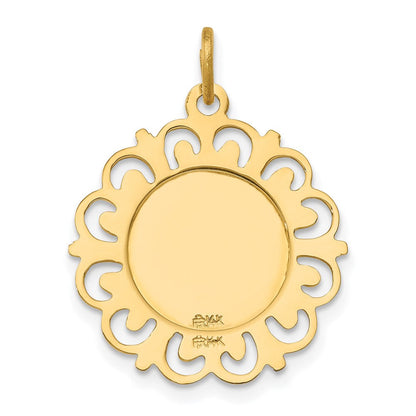 14K Gelbgold Heilige Anna Medaille Charm