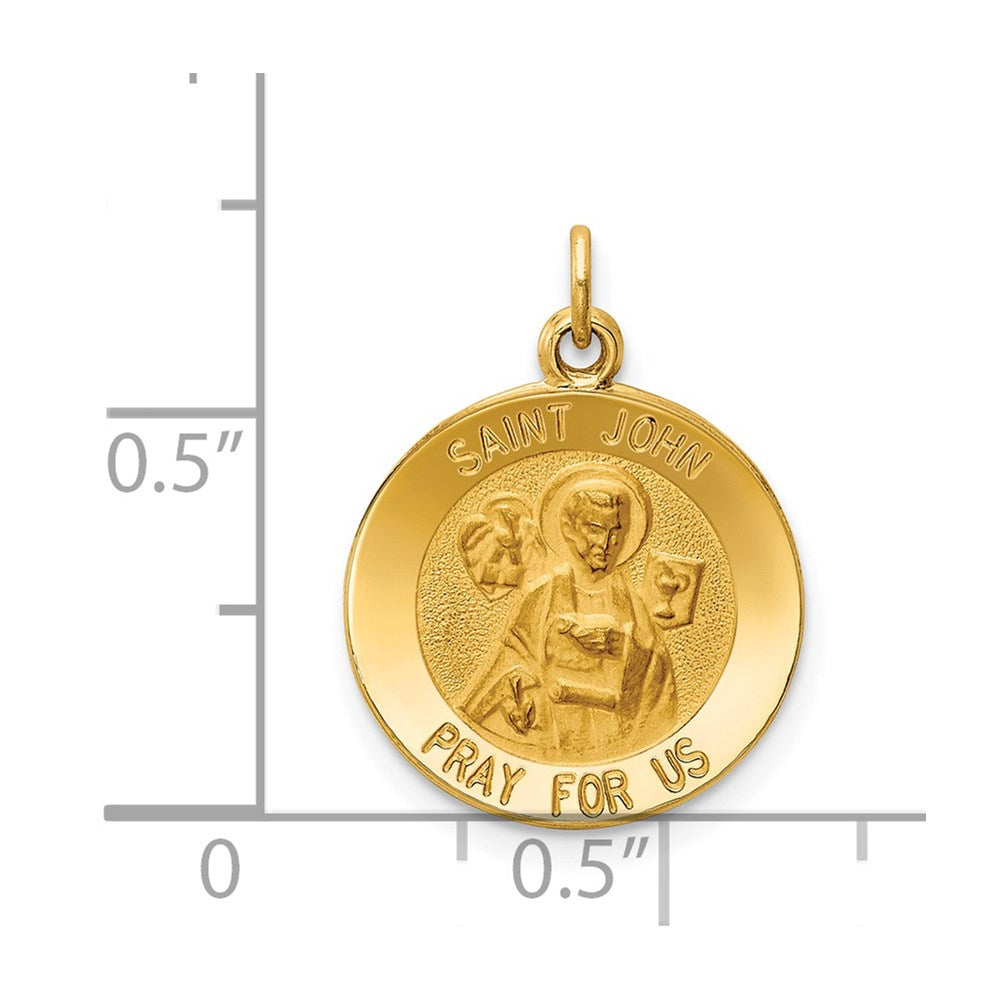 14K Gelbgold Heiliger-Johannes-Medaille-Charm